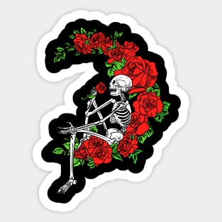 Skeleton Rose Moom Sticker